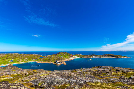 Beautiful arctic summer landscape on Barents sea