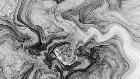 3D illustration of abstract fractal for creative design looks like liquefied pearl.の写真素材