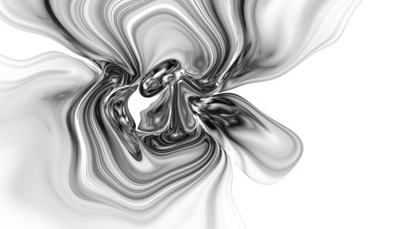 3D illustration of abstract fractal for creative design looks like liquefied pearl.の写真素材
