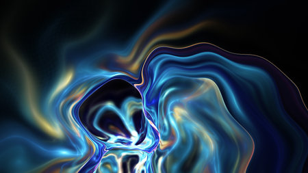 3D illustration of abstract fractal for creative design looks like liquefied pearl.の写真素材