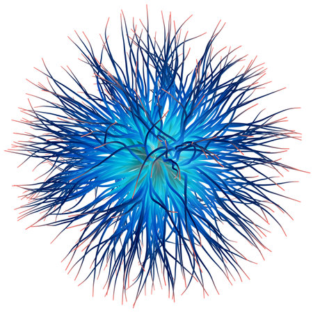 3D illustration of three-dimensional object like a virus on white background.の写真素材