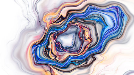 3D illustration of abstract fractal for creative design looks like liquefied pearl.の写真素材