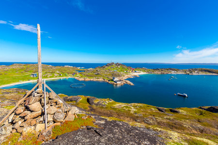Beautiful arctic summer landscape on Barents seaの写真素材