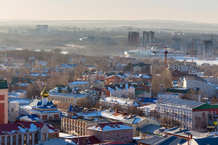 RUSSIA, ULYANOVSK - JANUARY 05, 2018: The frost came to the city right on New Year holidaysのeditorial素材