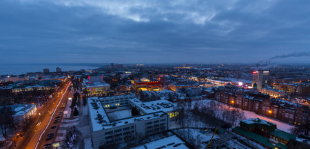 RUSSIA, ULYANOVSK - JANUARY 05, 2018: The frost came to the city right on New Year holidaysのeditorial素材