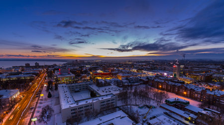 RUSSIA, ULYANOVSK - JANUARY 05, 2018: The frost came to the city right on New Year holidaysのeditorial素材
