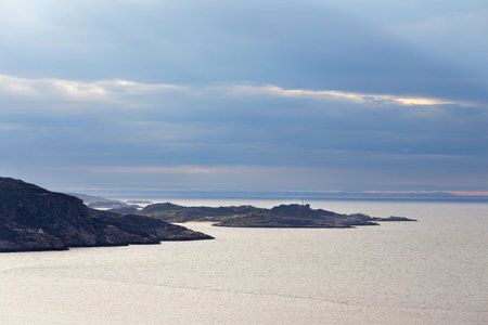 Beautiful arctic summer landscape on Barents sea