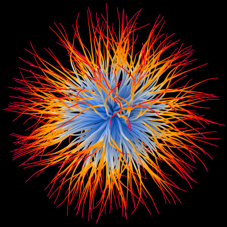 3D illustration of three-dimensional object like a virusの写真素材