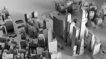 3D illustration of futuristic modern city model.の写真素材