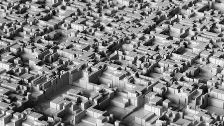 3D illustration of futuristic structure looks like modern city.の写真素材