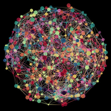 3D illustration of network grid globe on black background.の写真素材