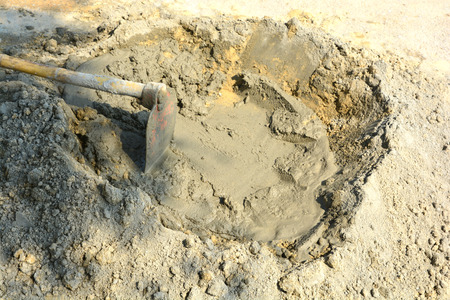 compacted sand Waiting to be mixed with cementの写真素材