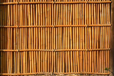 Thai style bamboo house wallの写真素材