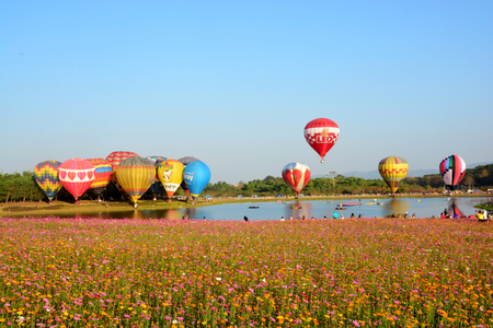 Chiang Rai, Thailand - February 14 - 18, 2018 : Balloon Festivalのeditorial素材