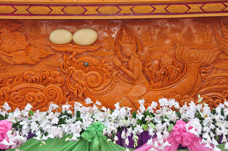 Sakon nakhon ,Thailand ï¿½ October 23,2018 : Wax Castle Festival is held annually at the end of the Buddhist Lent. The event are objective to pay homage to Phra That Choeng Chumのeditorial素材