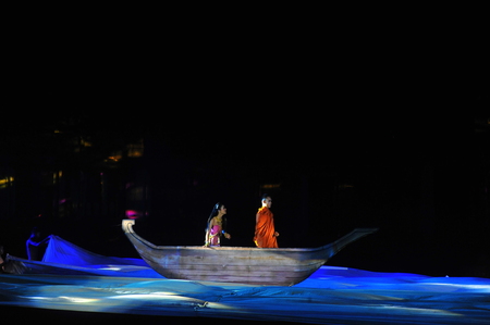 Nakhon Ratchasima, Thailand â November  9, 2019 : The Phimai Festival 2019 will be taking place from 6th-10th November 2019 at Phimai Historical Park, There is a light show in November every yearのeditorial素材