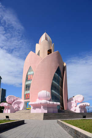 NHA TRANG, VIETNAM â 29 FEBRUARY 2020 : Tram Huong Tower, which is located in the center of the city,is considered as the symbol of Nha Trang cityのeditorial素材