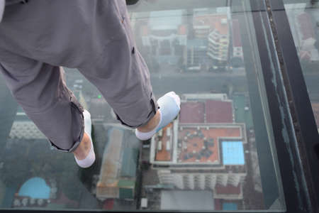 NHA TRANG, VIETNAM â 28 FEBRUARY 2020 : Skylight is the first Rooftop Beach Club in Vietnam Located on Pool Deck on the 43rd floor, Skylightâs glass Skywalkのeditorial素材