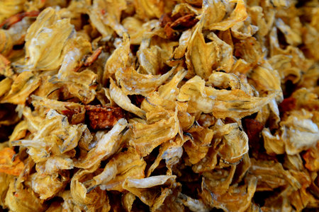 Crispy Fish in local market samut sakhon of Thailand, note  select focus with shallow depth of field