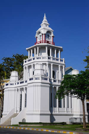 Royal Clock Tower replica Bangkok By King Mongkut Built a clock tower in Phra Nakhon , Thailandの写真素材
