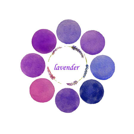 Colorful watercolor circles vector set.Vector background.のイラスト素材