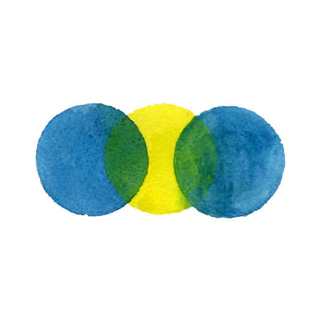 Colorful watercolor circles vector set.Vector background.のイラスト素材