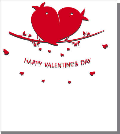 Card for Valentines day with birds. Vector illustration.のイラスト素材