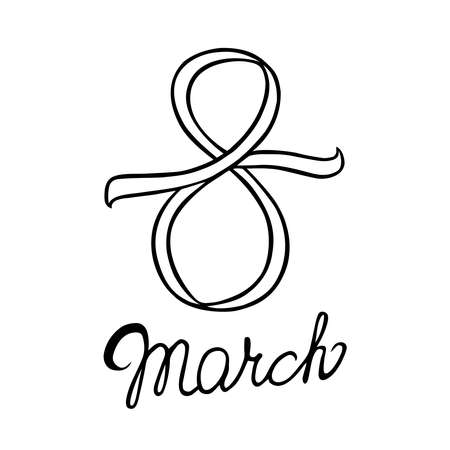 8 March card. Hand drawn vector.のイラスト素材
