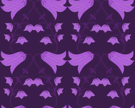 Pattern with Bell flower.のイラスト素材
