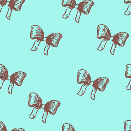 Seamless pattern with bow hand drawn.のイラスト素材