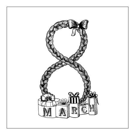 8 march, womens day card.のイラスト素材