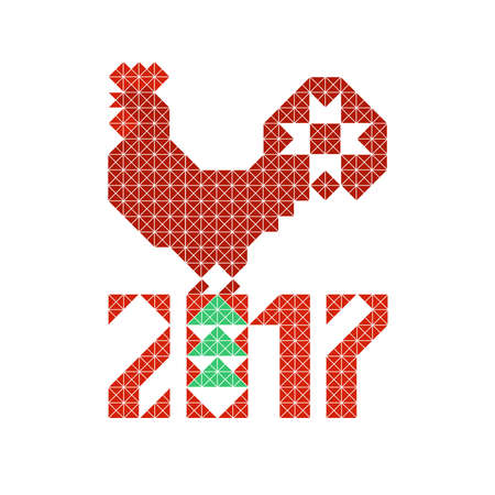 Happy new year of the rooster. Folklore element design. 2017のイラスト素材