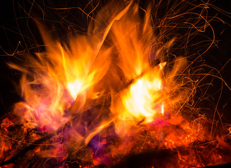 Campfire, Flames Fascination Fire Bowl, Embers, Firewoodの写真素材