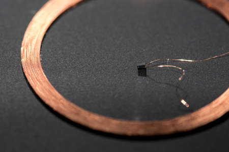 Different chip types with contact chip, RFID chip and other ID combinationの写真素材