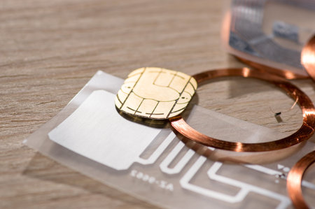 Different chip types with contact chip, RFID chip and other ID combination