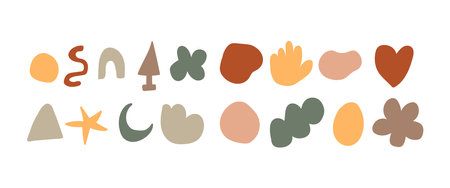 Set of cute hand drawn doodle abstract shapes. Vector illustration.のイラスト素材