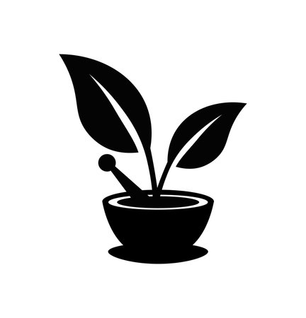 Mortar and pestle icon. Flat vector illustrator.のイラスト素材