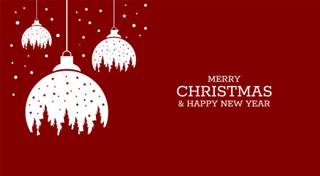 Merry Christmas and Happy New Year greeting card. Vector illustration.のイラスト素材