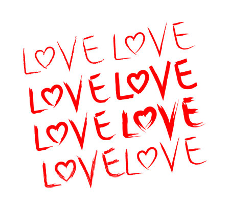 Hand drawn Valentines day calligraphic font. Vector illustration.のイラスト素材