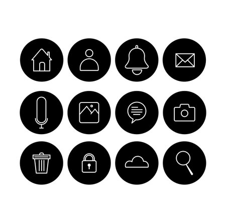 user interface icon set vector design symbol of user interface web site and appsのイラスト素材