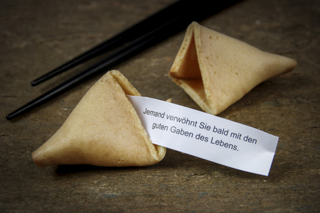 Fortune cookie with fortuneの写真素材