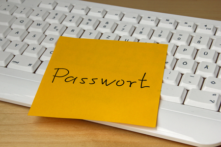 Easy Password concept written  noteの写真素材
