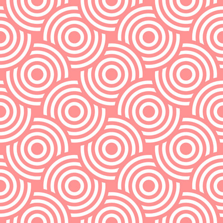 Vector seamless pattern with concentric circles. Modern geometric abstract background.のイラスト素材
