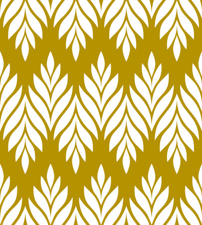 Geometric seamless pattern with leaves. Stylish abstract floral background. vector illustration.のイラスト素材
