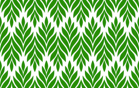 Geometric seamless pattern with leaves. Stylish abstract floral background. vector illustration.のイラスト素材