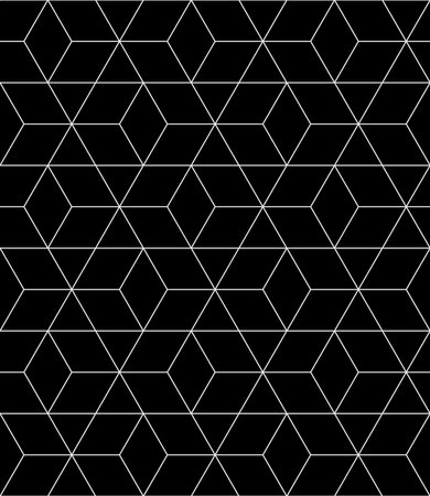 Vector seamless rhombus pattern. Abstract geometric background. Stylish linear fractal texture.のイラスト素材