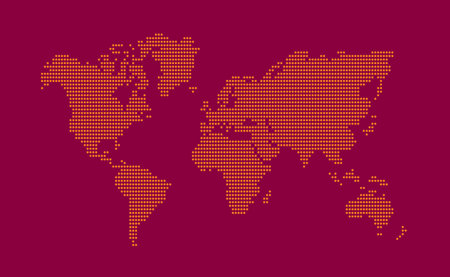 dotted world map. Flat design, vector illustration.のイラスト素材