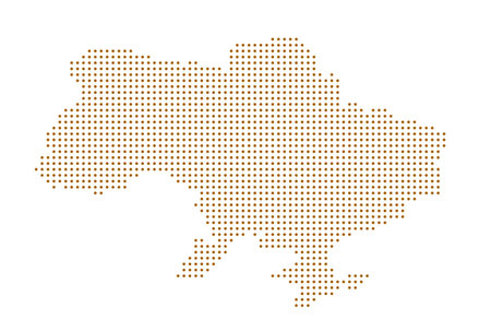 Dotted map of Ukraine. Flat design, vector illustration.のイラスト素材