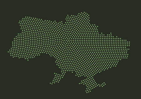 Dotted map of Ukraine. Flat design, vector illustration.のイラスト素材