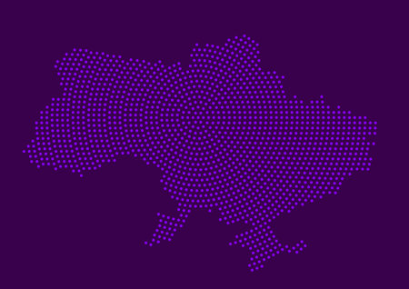 Dotted map of Ukraine. Flat design, vector illustration.のイラスト素材